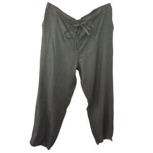 IXIMO Olive Linen Pant Women Sz 2X Slouchy Jogger Elastic Drawstring Waist NWT